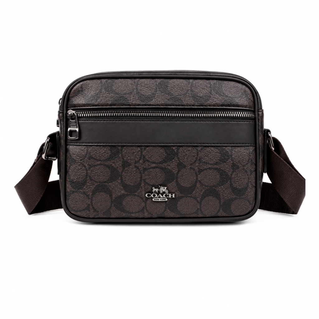 Bandolera Coach café oscuro