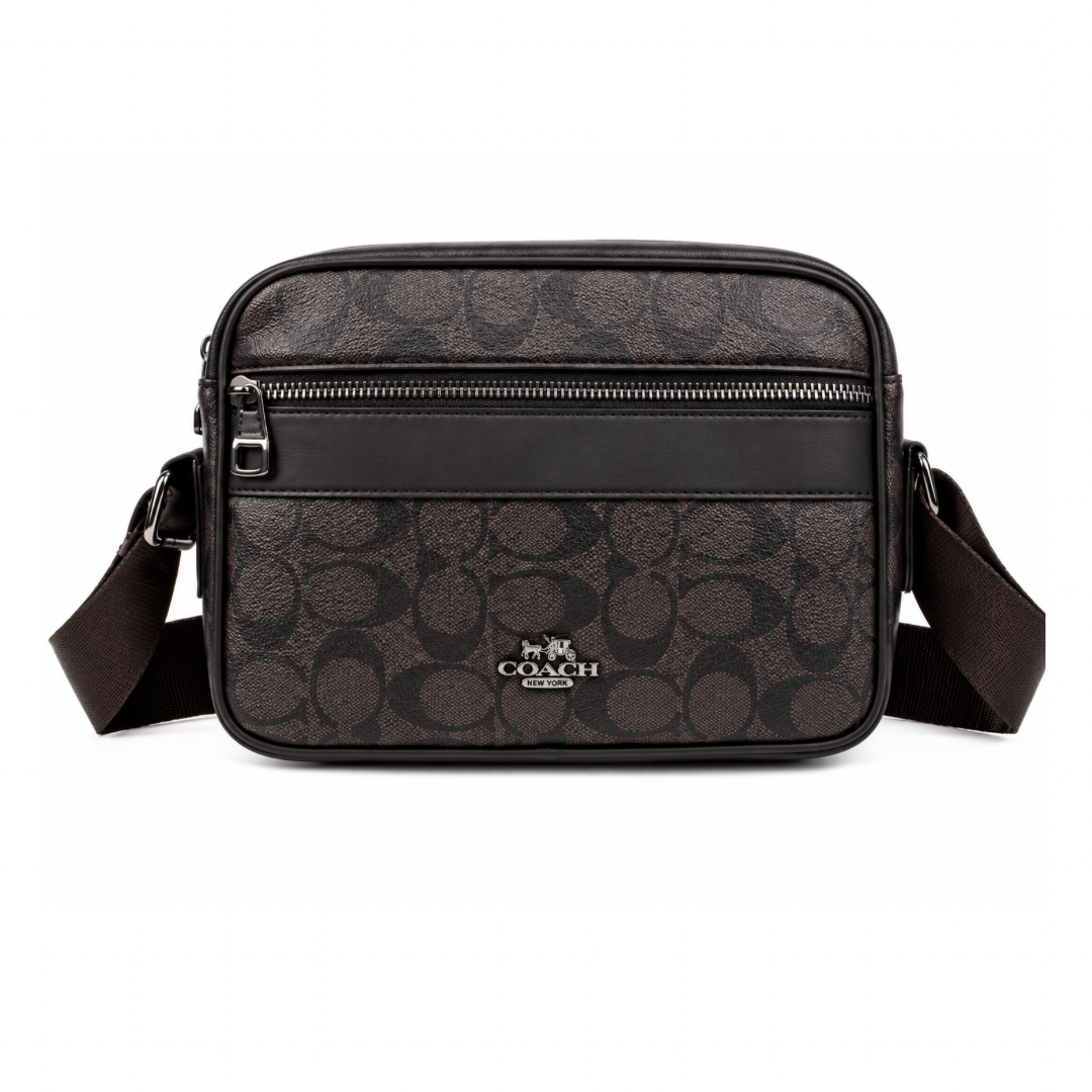Bandolera Coach café oscuro