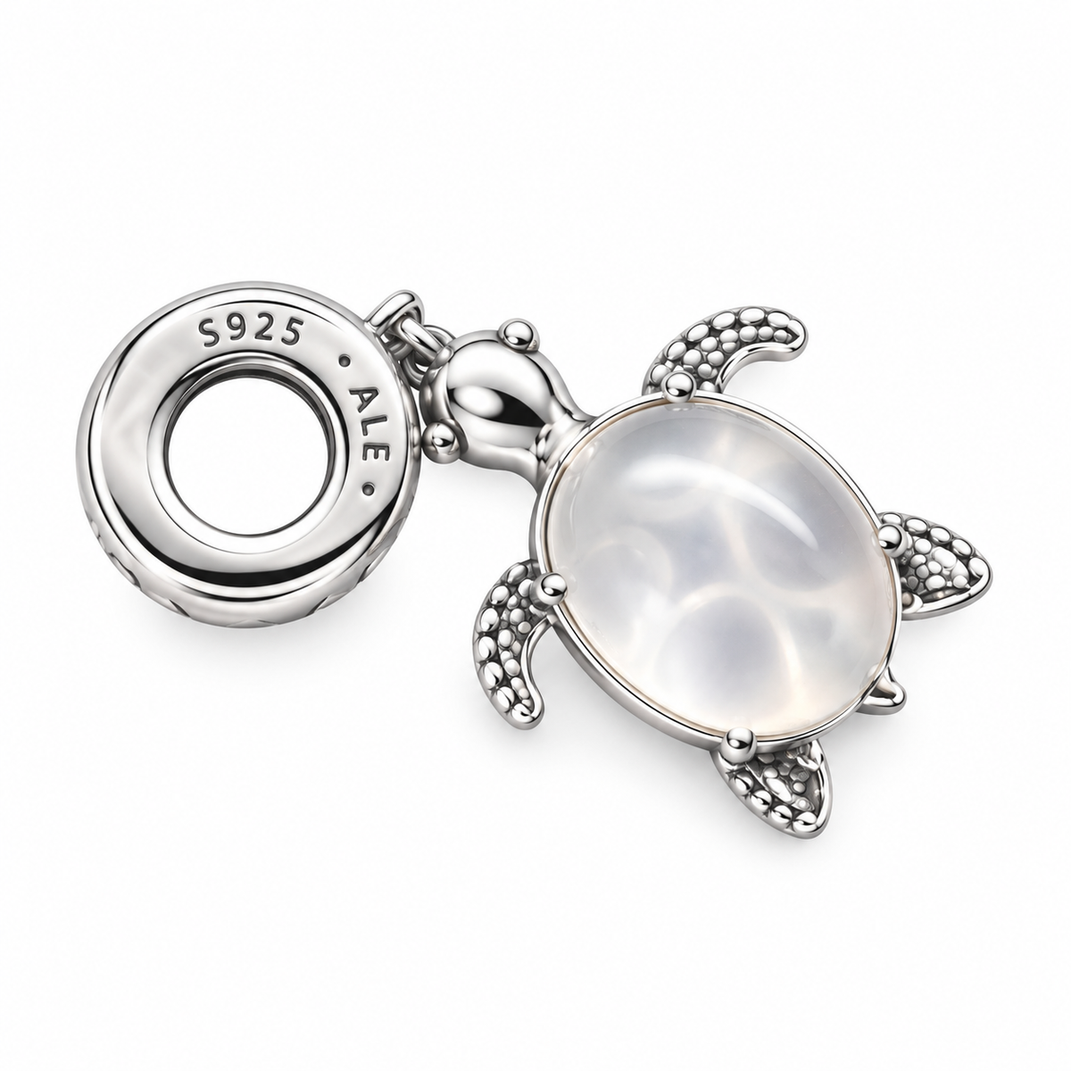 Charm tortuga blanco (acero inoxidable)