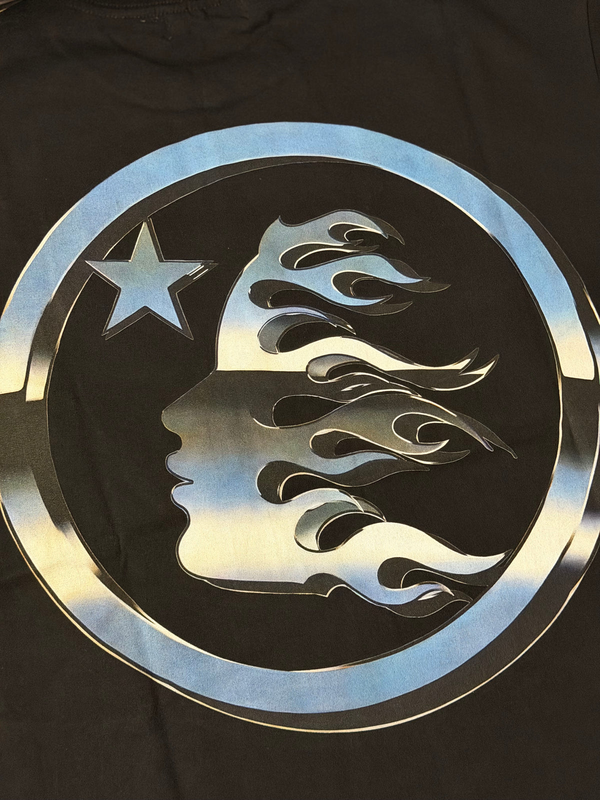 Hellstar Blue Chrome Logo Tee