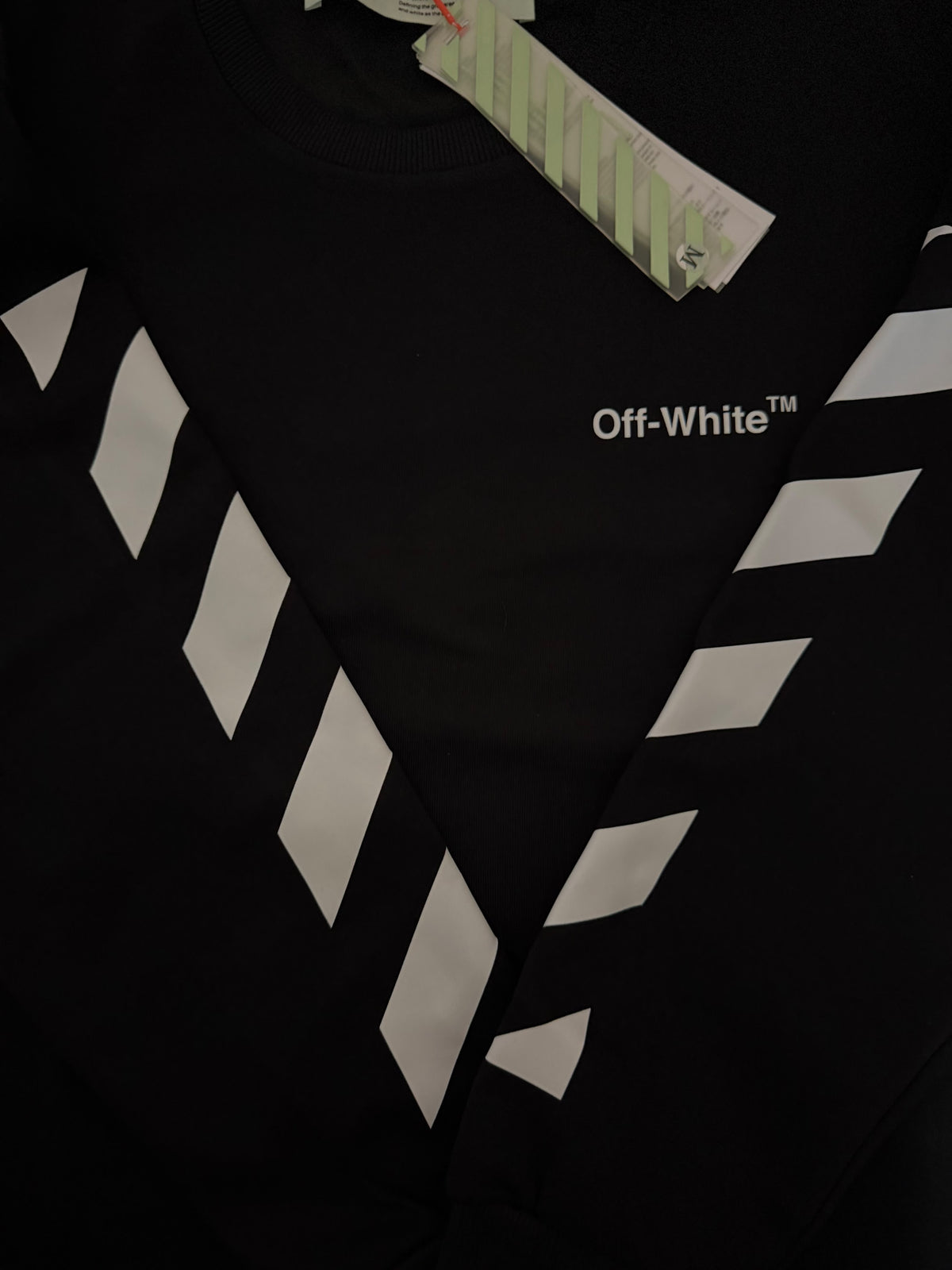 OFF-WHITE Off- Diagonal Helvetica Oversized Sweatshirt-White/Black