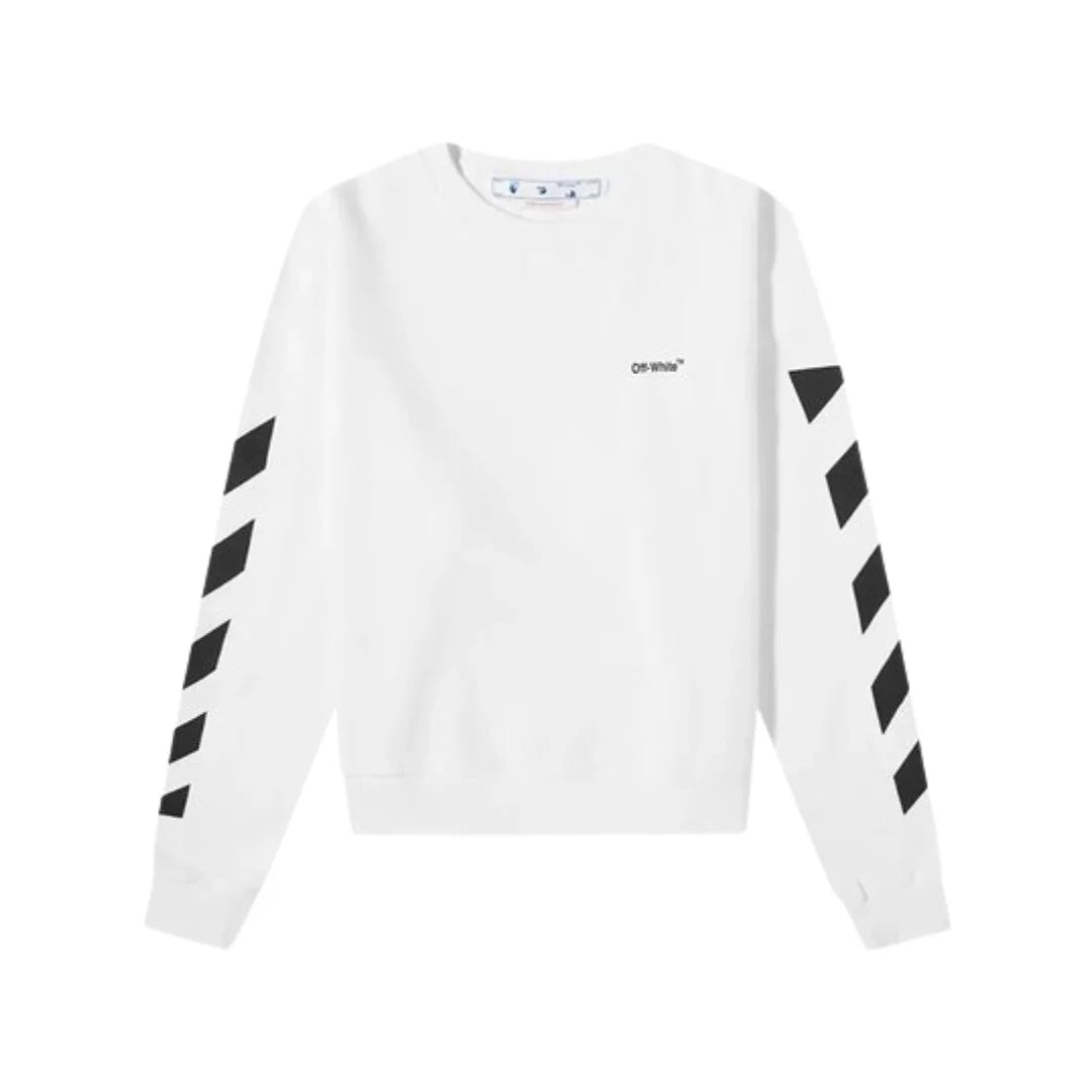 OFF-WHITE Off- Diagonal Helvetica Oversized Sweatshirt-White/Black